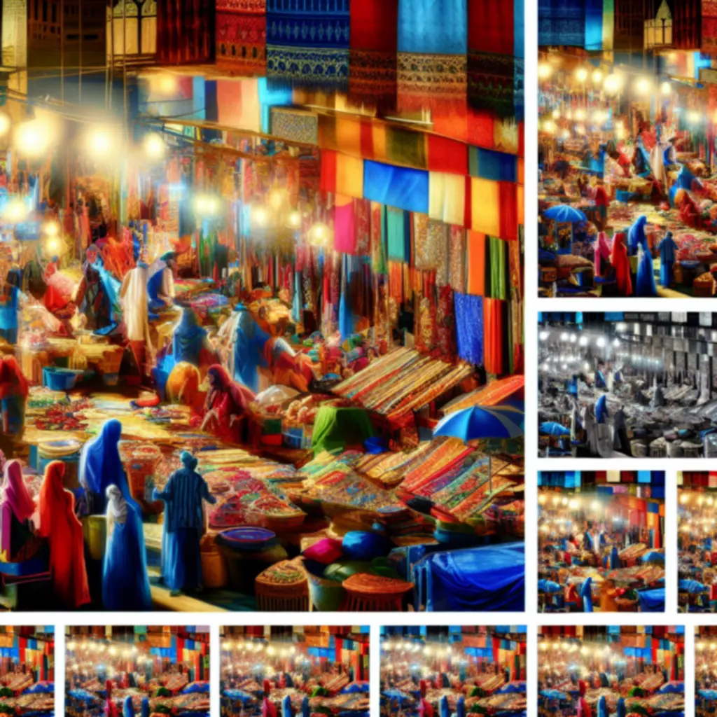 Tętniący życiem bazar z egzotycznymi towarami