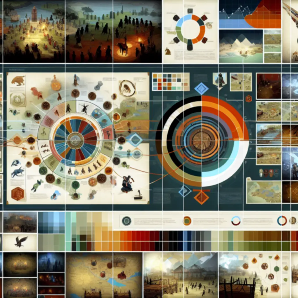 Infografiki przedstawiające historię i mechaniki gry